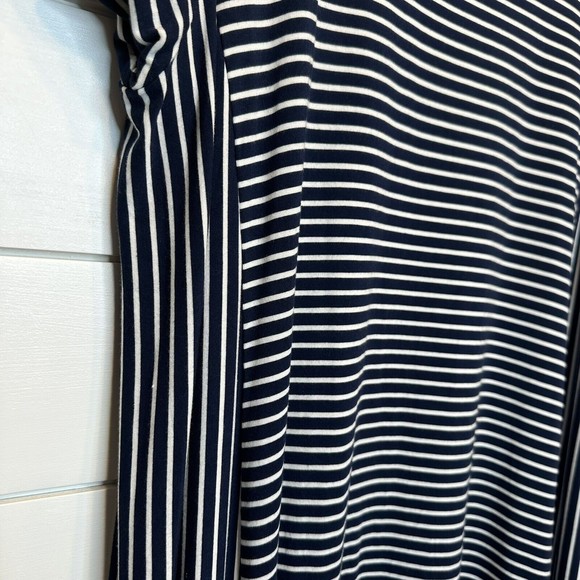 Intro Woman Dress 2X Navy Blue White Stripe Stretch Short Sleeve Nautical XXL - Picture 4 of 6
